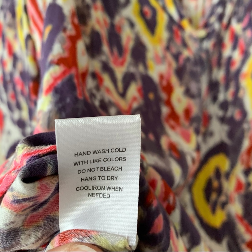 Daniel Rainn Multicolor Button Front Blouse Boho … - image 6